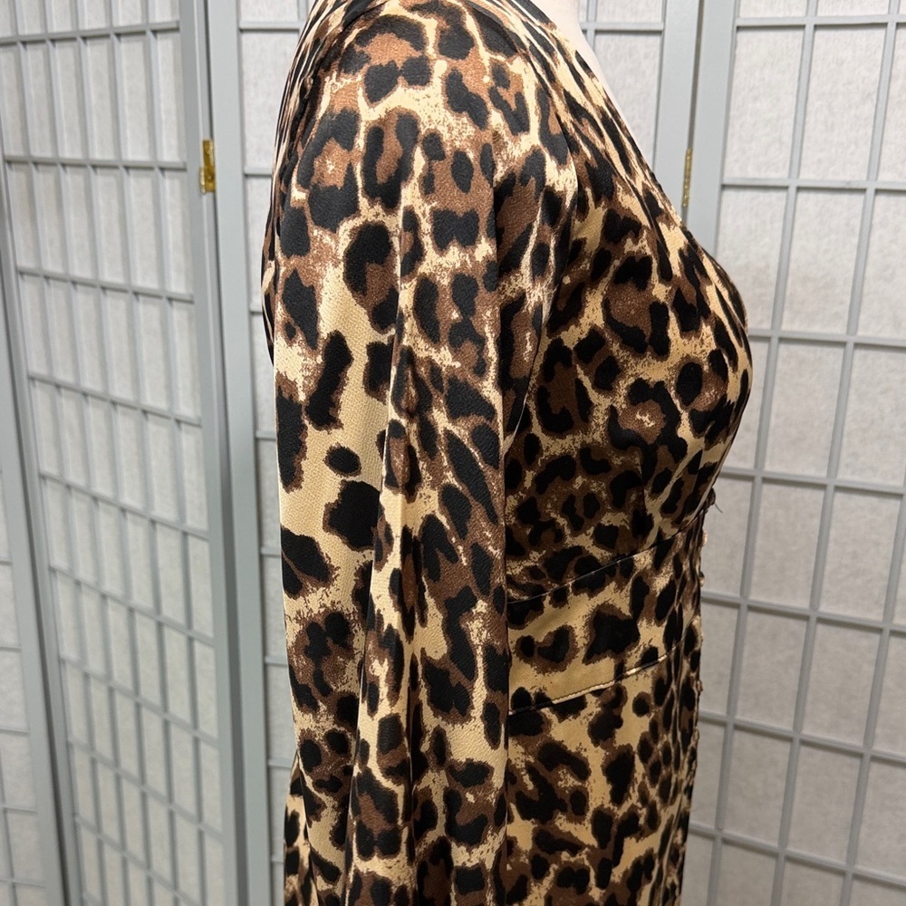 Mable, Chic Animal Print V-Neck Dress, Size Large - Picture 5 of 13